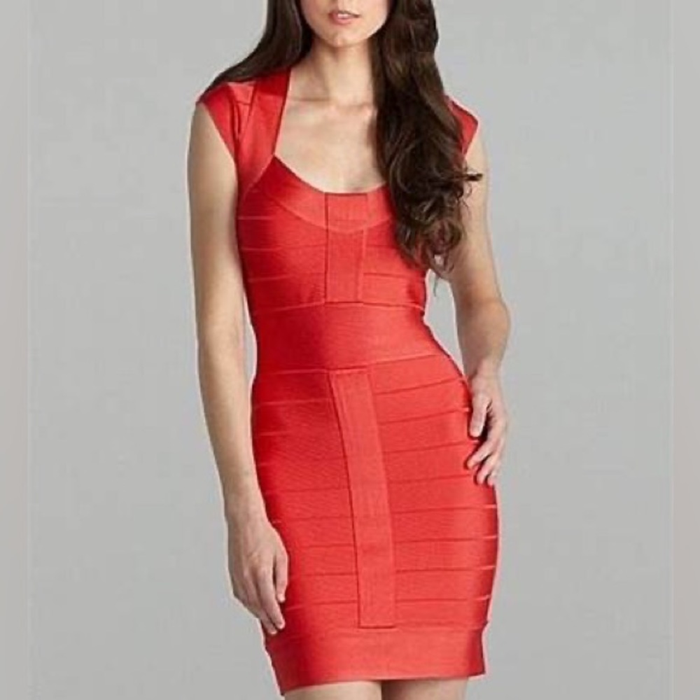 French Connection Red Bodycon Bondage Dress